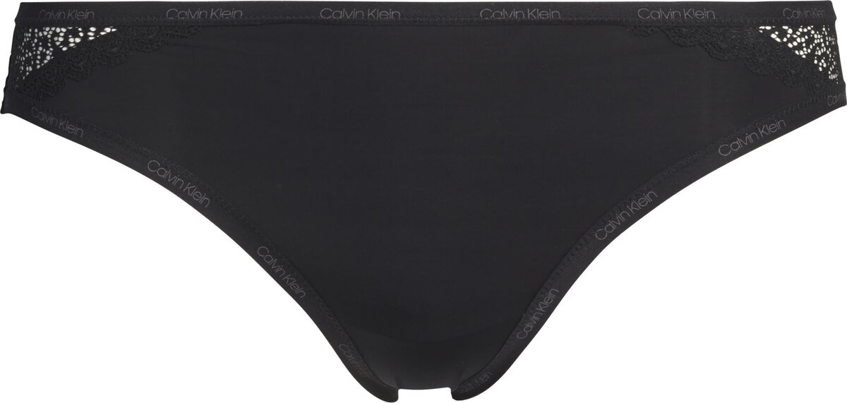 Vyšší černé dámské kalhotky zdobené krajkou Calvin Klein, XS i10_P67591_2:420_