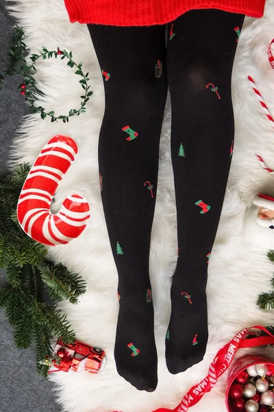 Dámské punčochové kalhoty CHRISTMAS TIGHTS-5 Gabriella (barva černá)