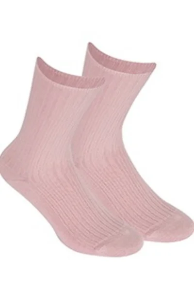 Netlačící dámské žebrované ponožky L932 Wola