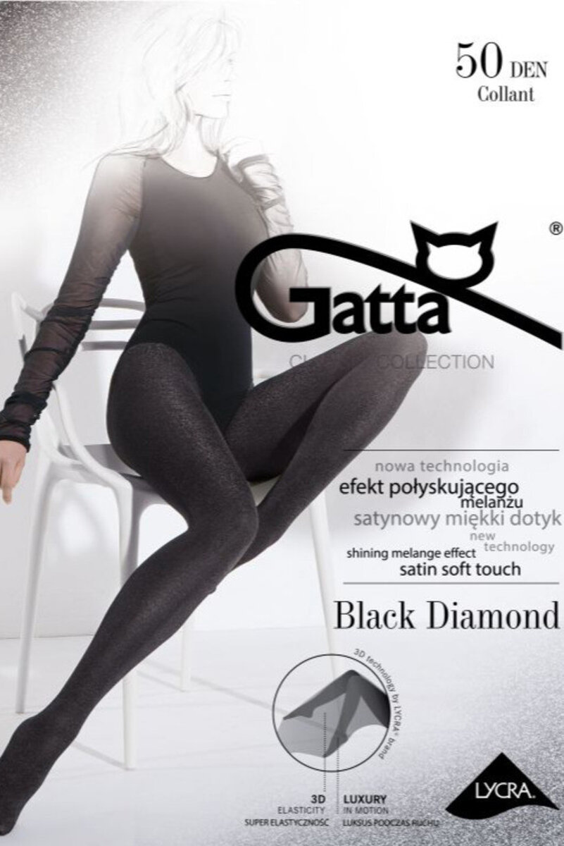 Dámské punčochové kalhoty BLACK DIAMOND - CI977 Gatta, nero-silver 2-S i170_0007160002492