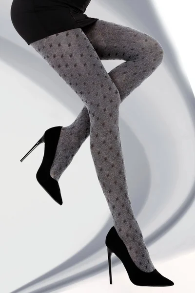 Šedé vzorované punčochové kalhoty LivCo Corsetti Fashion