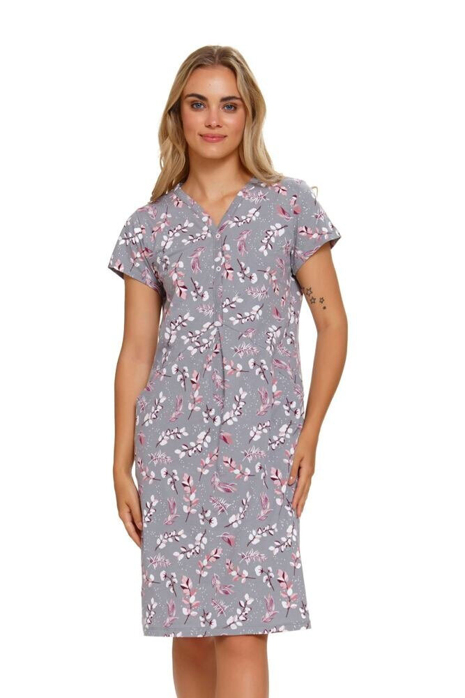 Světle šedá noční košilka s krátkými rukávy dn-nightwear, L i43_80969_2:_3:L_