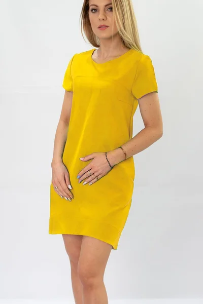 Žluté trapézové šaty Inpress 435