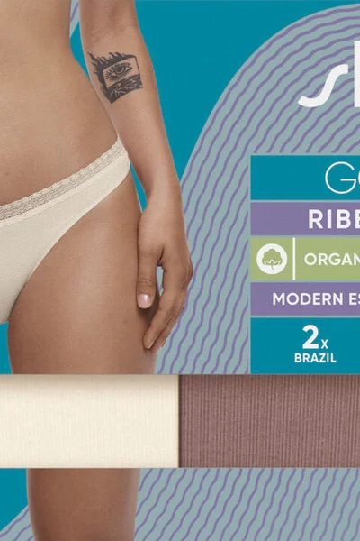 Dámské kalhotky Sloggi GO Ribbed Brazil C2P kombinace