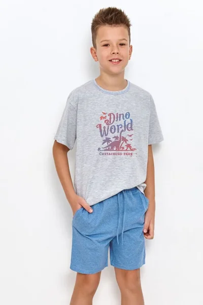 Chlapecké bavlněné pyžamo se šortkami šedo-modré Taro