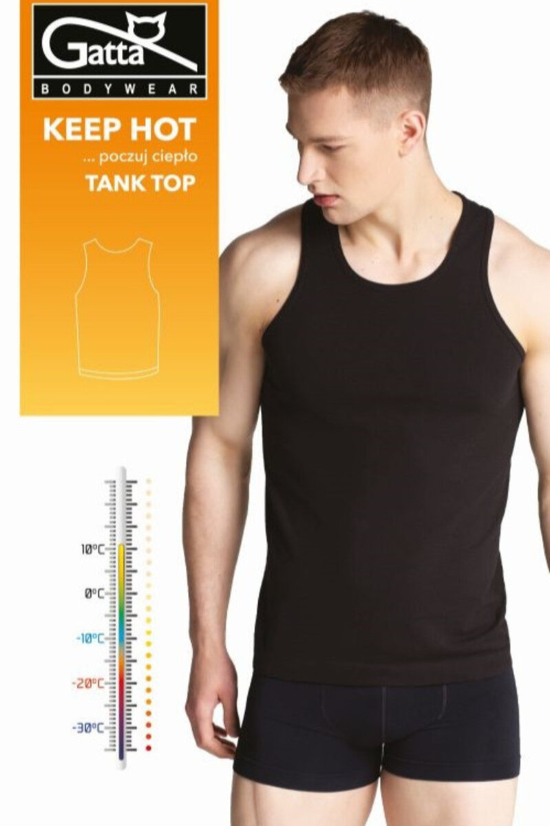 Pánský nátělník TANK TOP MEN KEEP HOT GATTA BODYWEAR (černá), černá XXL i170_0042114S5006