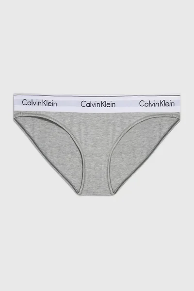 Bavlněné dámské šedé kalhotky Calvin Klein klasický střih