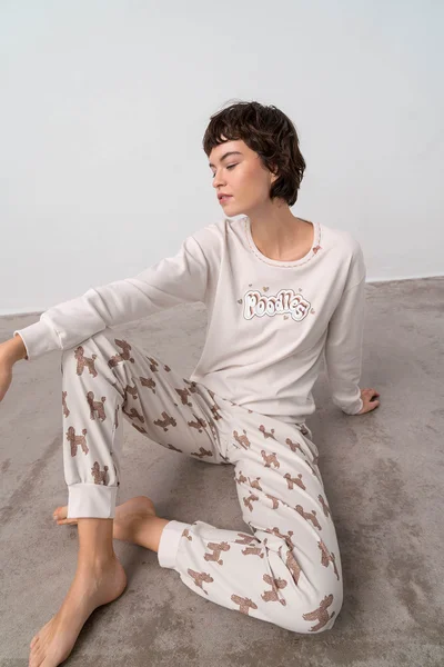 Vamp - Dvoudílné dámské pyžamo - Bailey WN425 - Vamp (v barvě beige stream)