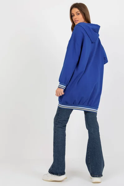 Oversize modrá dámská mikina na zip FPrice