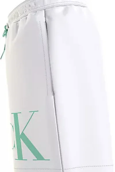 Bílé chlapecké koupací šortky Calvin Klein