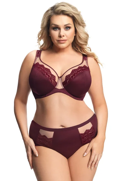 Dámské vínové kalhotky plus size Gorsenia