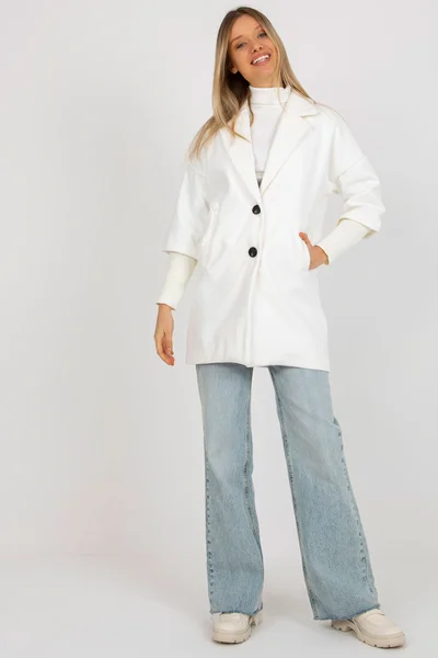 Elegantní dámský bílý kabát FPrice