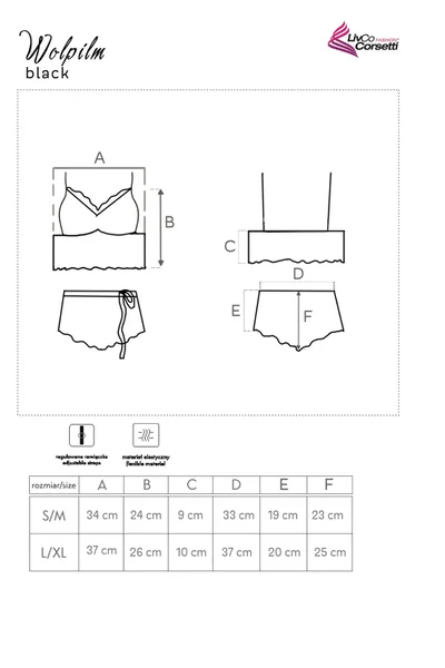 Smyslná Krajková Souprava LivCo Corsetti - Černá