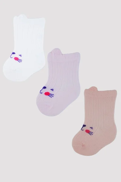 Dívčí žebrované ponožky s potiskem Noviti