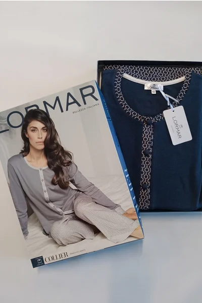 Světle šedé dámské propínací pyžamo Lormar