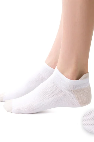 Dámské bílé kotníčkové ponožky Steven