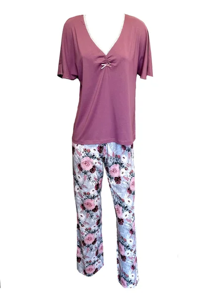Dámské vzorované pyžamo s 3/4 kalhotami De Lafense