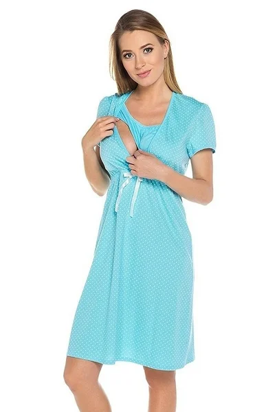 Světle modrá dámská kojící noční košilka Italian Fashion XXL