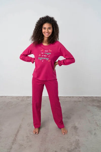 Vamp - Dvoudílné dámské pyžamo - Macy XU734 - Vamp (barva red cerise)